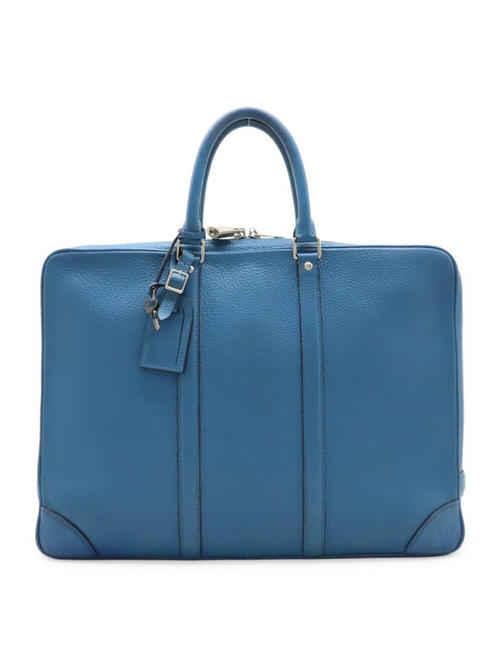 Louis Vuitton Pdv Porte Documents Voyage Briefcase Business Purse Leather Blue - Picture 1 of 9